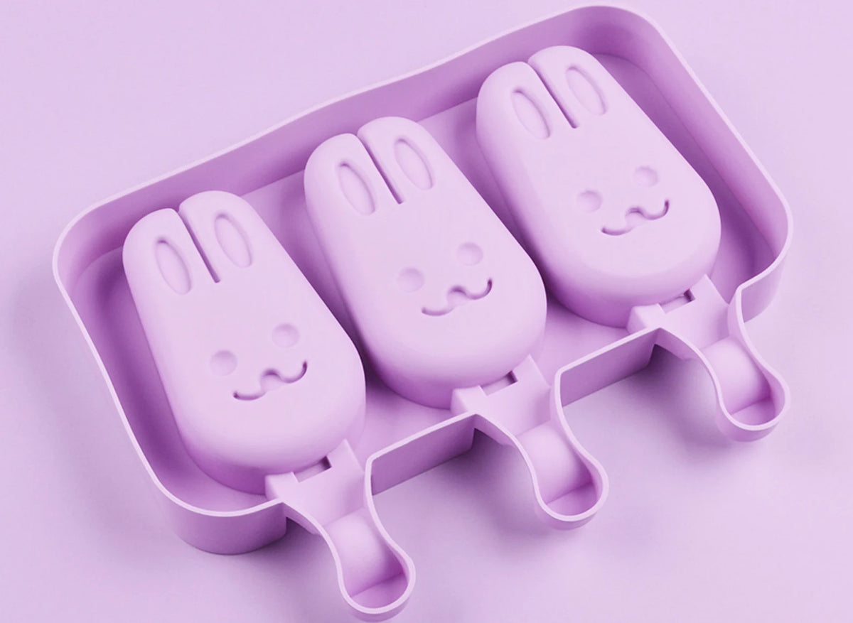 Easter Bunny Silicone Mold – 3 Cavity Popsicle & Ice Cream Mold