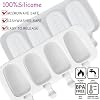 Oval Popsicle Silicone Mold – 4 Cavity Ice Cream Bar Mold (White)