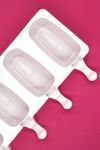 Oval Popsicle Silicone Mold – 4 Cavity Ice Cream Bar Mold (White)