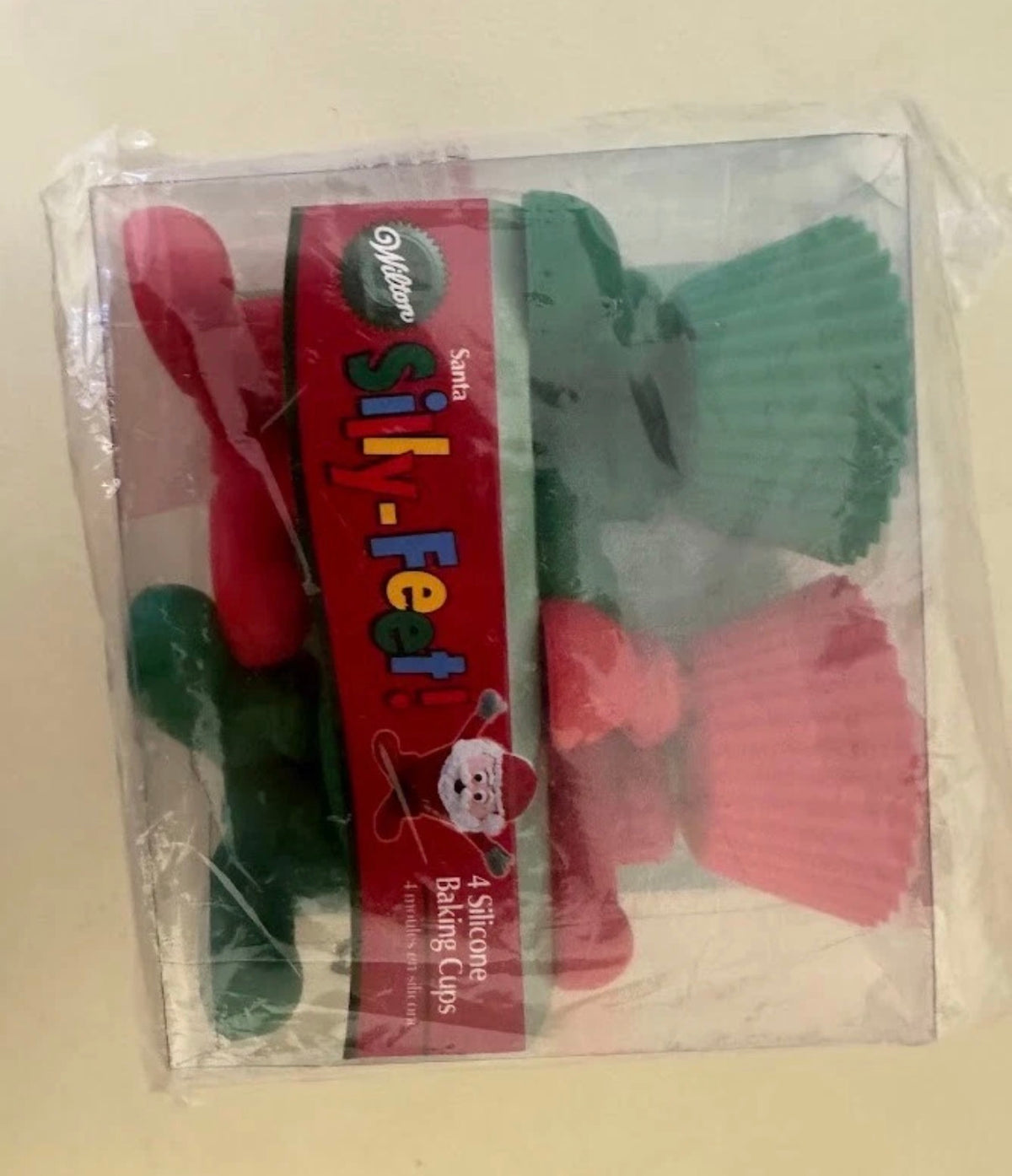 ¡Santa Pies-divertidos! 4 moldes de silicona para hornear ¡Realza tus cupcakes navideños con más color y diversión!