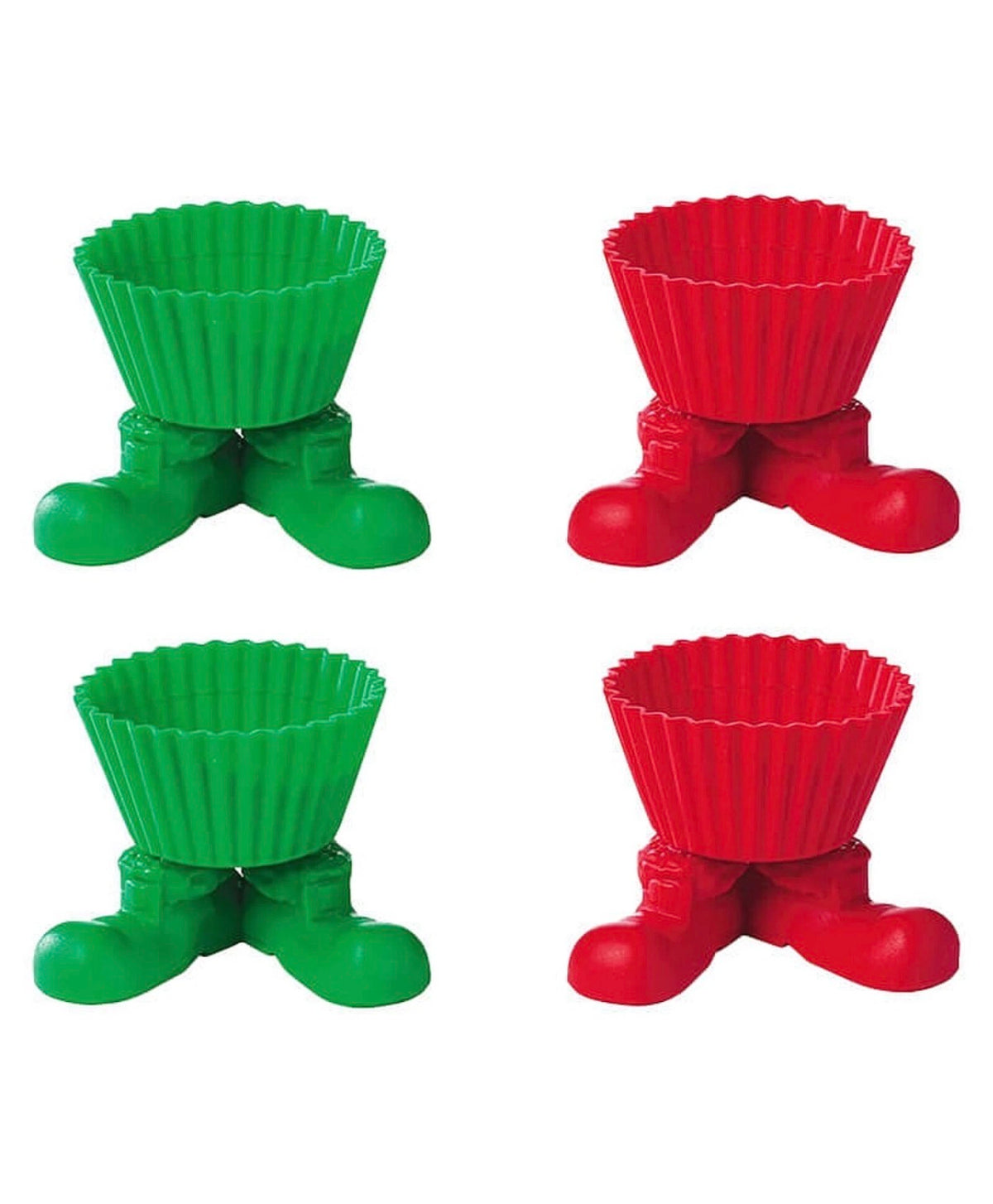 ¡Santa Pies-divertidos! 4 moldes de silicona para hornear ¡Realza tus cupcakes navideños con más color y diversión!