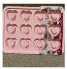 Forma de Silicone Estruturado Trudeau® Corações Rosa para Rosquinhas – 12 Unidades