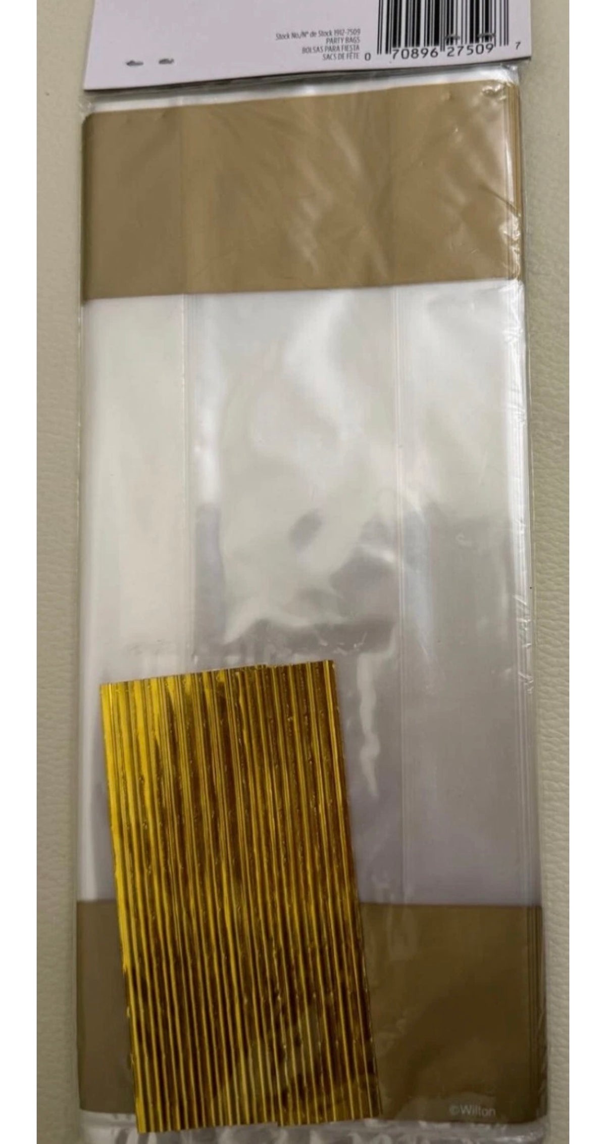 Gold-Tipped Clear Treat Bags – Set of 30 with Ties