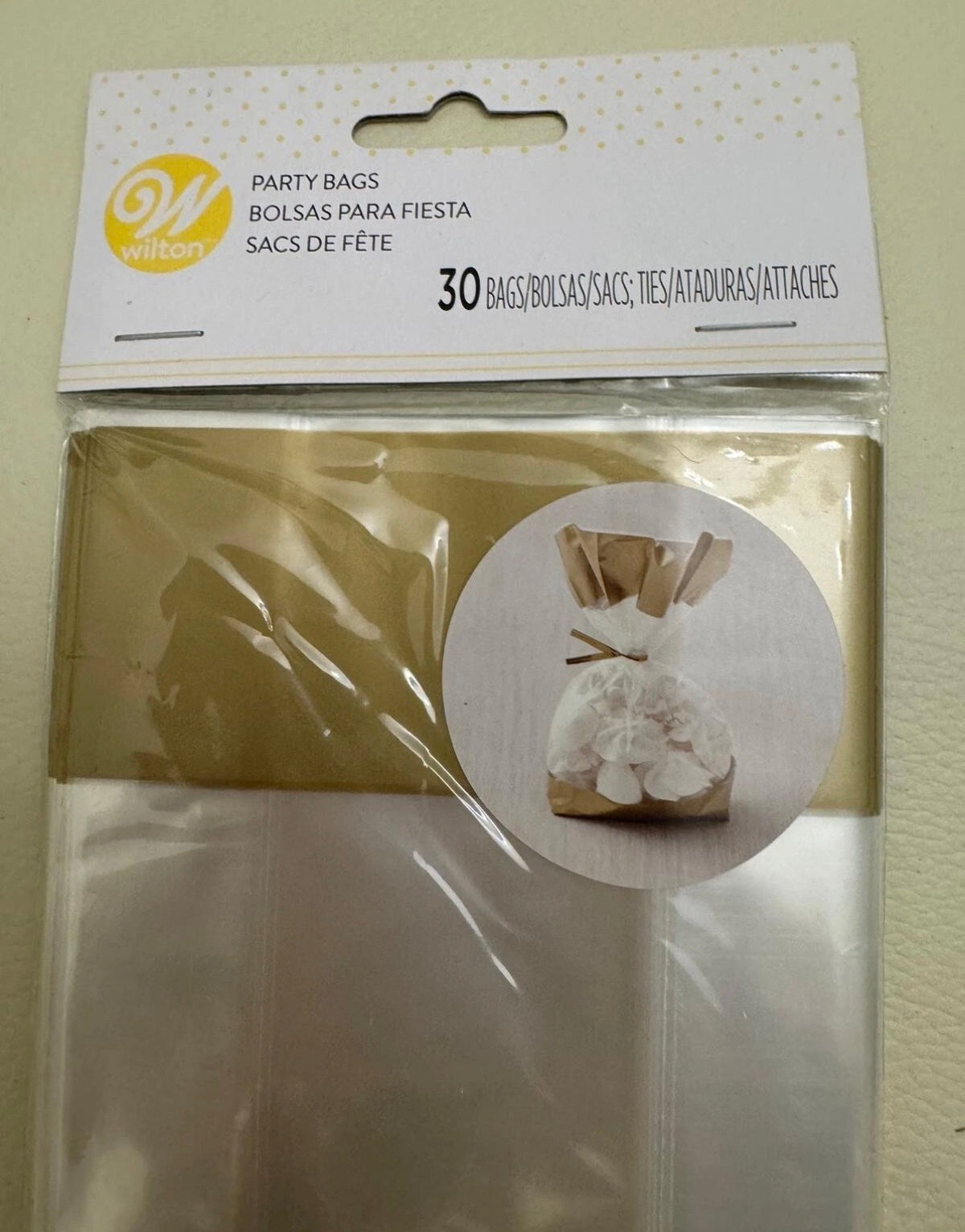 Gold-Tipped Clear Treat Bags – Set of 30 with Ties