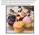Moldes de silicona para graduación, juego de grapas, molde de silicona para fondant de graduación