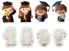 Moldes de silicona para graduación, juego de grapas, molde de silicona para fondant de graduación