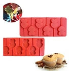 Molde de silicona con forma de doble corazón para piruletas, caramelos duros, chocolate, juego de 3 unidades