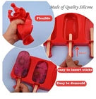 Red Popsicle Silicone Mold – 4 Cavity Split Fade Pattern (2-Pack)
