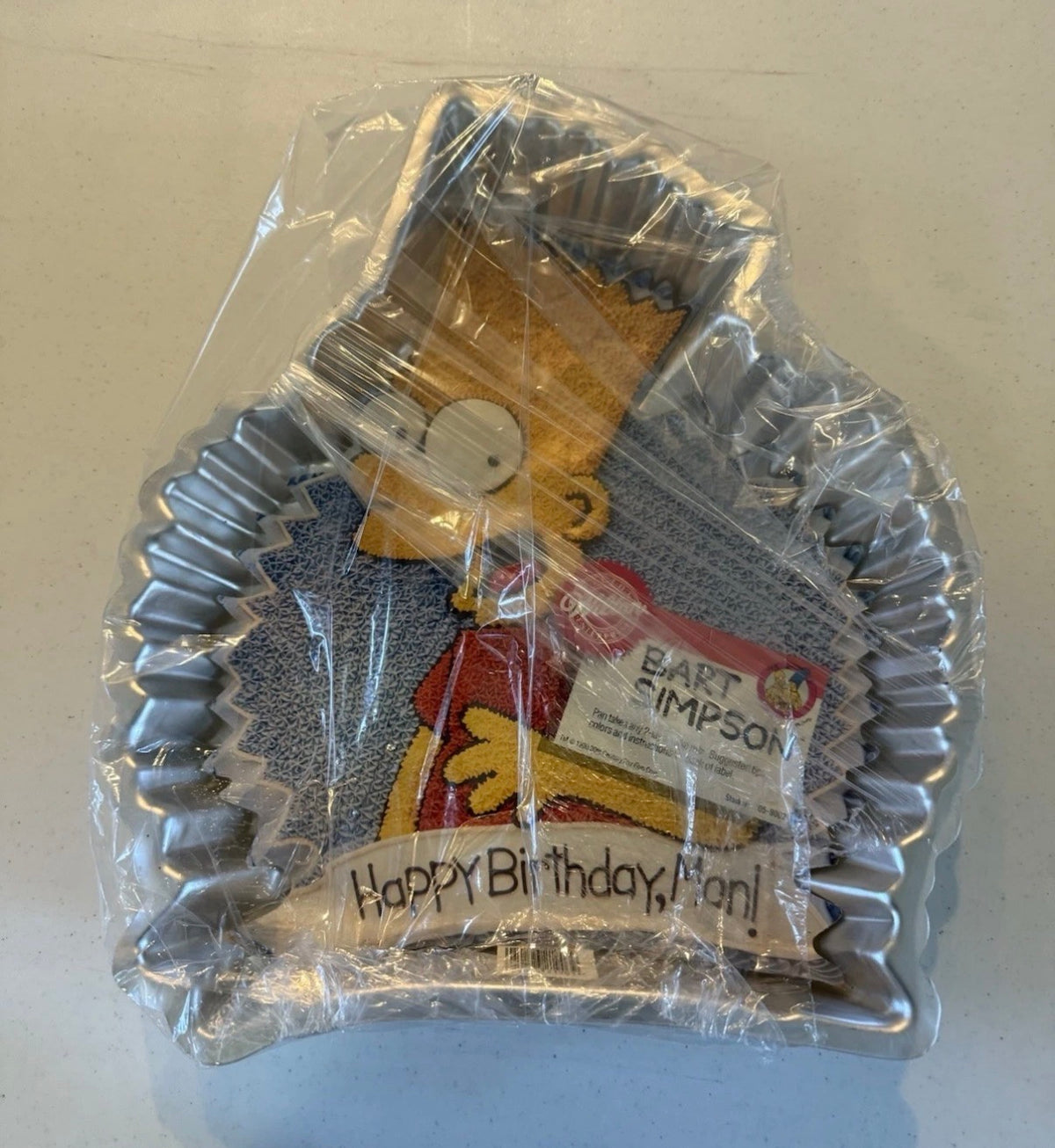 Wilton® Bart Simpson Cake Pan – Vintage Aluminum (1990) with Instructions