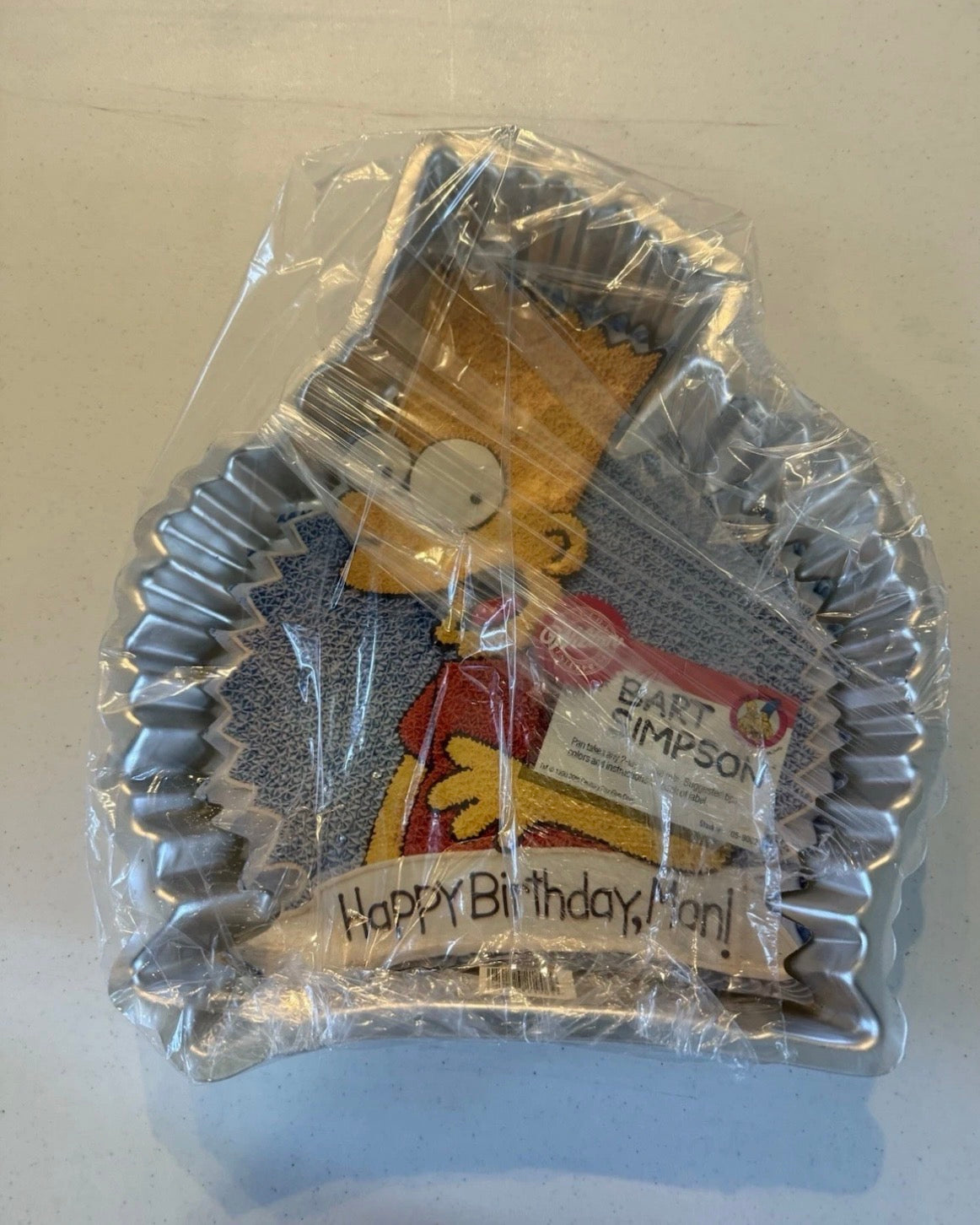 Wilton® Bart Simpson Cake Pan – Vintage Aluminum (1990) with Instructions