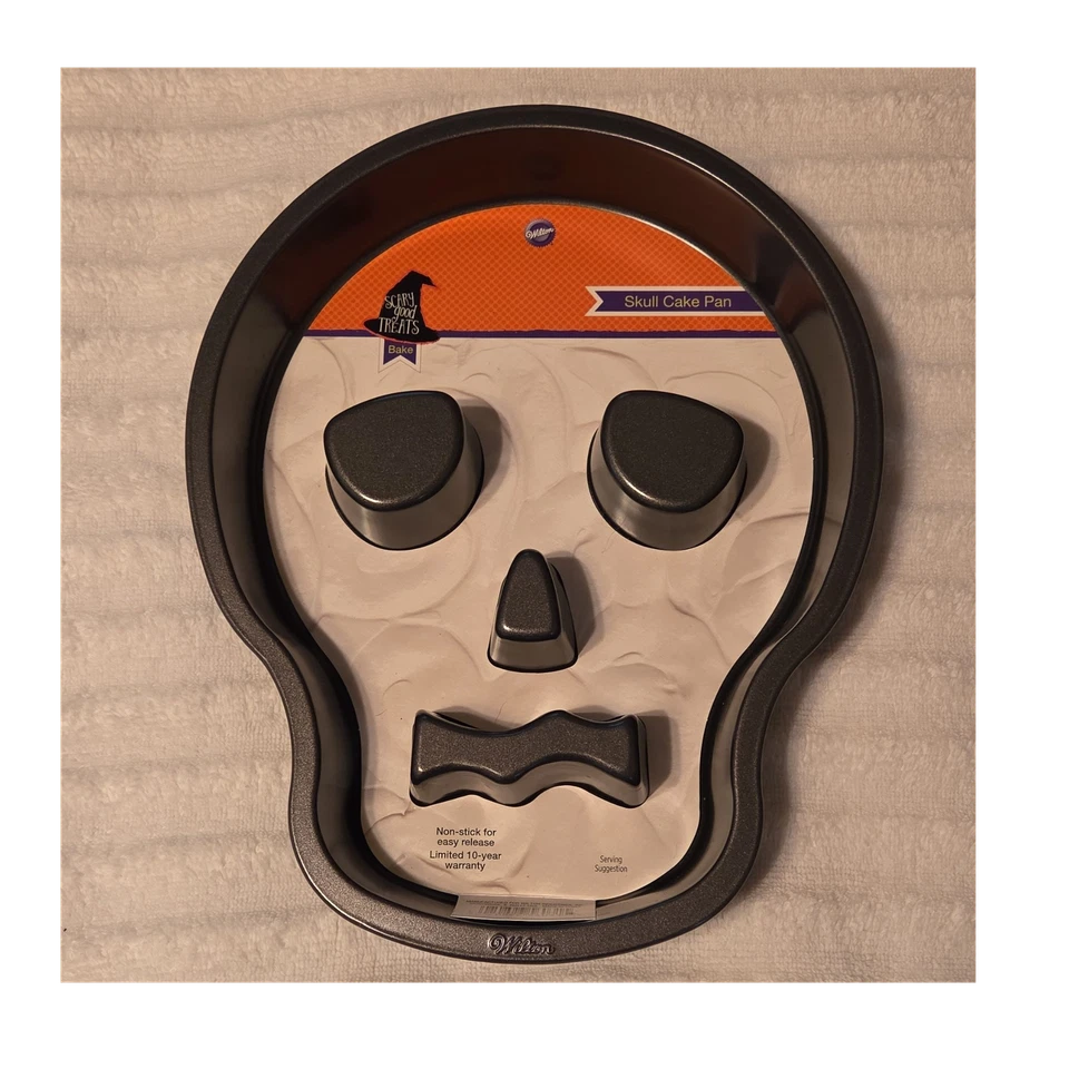 NUEVO Molde para pasteles con forma de calavera Wilton – Molde antiadherente para Halloween – Molde de acero para hornear – Utensilios para hornear para fiesta espeluznante