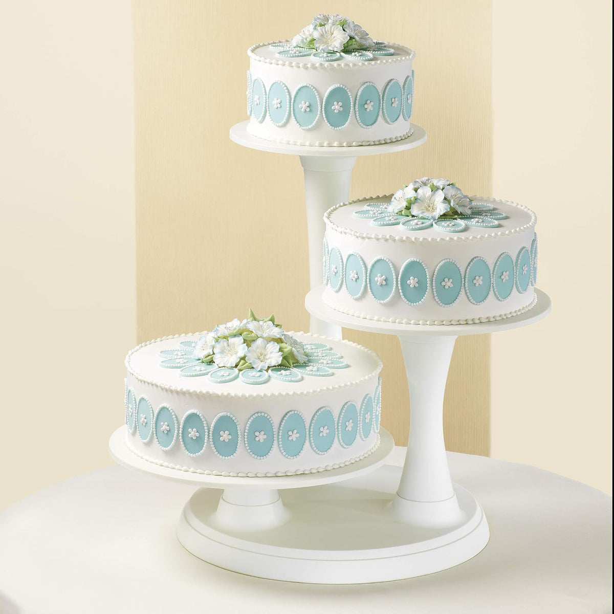 Wilton® 3-Tier Wedding Cake Stand – White Pillar Display, Holds 10", 12" & 14" Cakes (New)