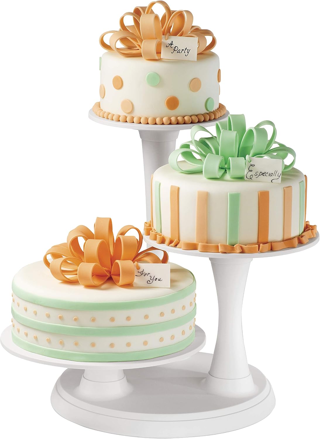 Wilton® 3-Tier Wedding Cake Stand – White Pillar Display, Holds 10", 12" & 14" Cakes (New)