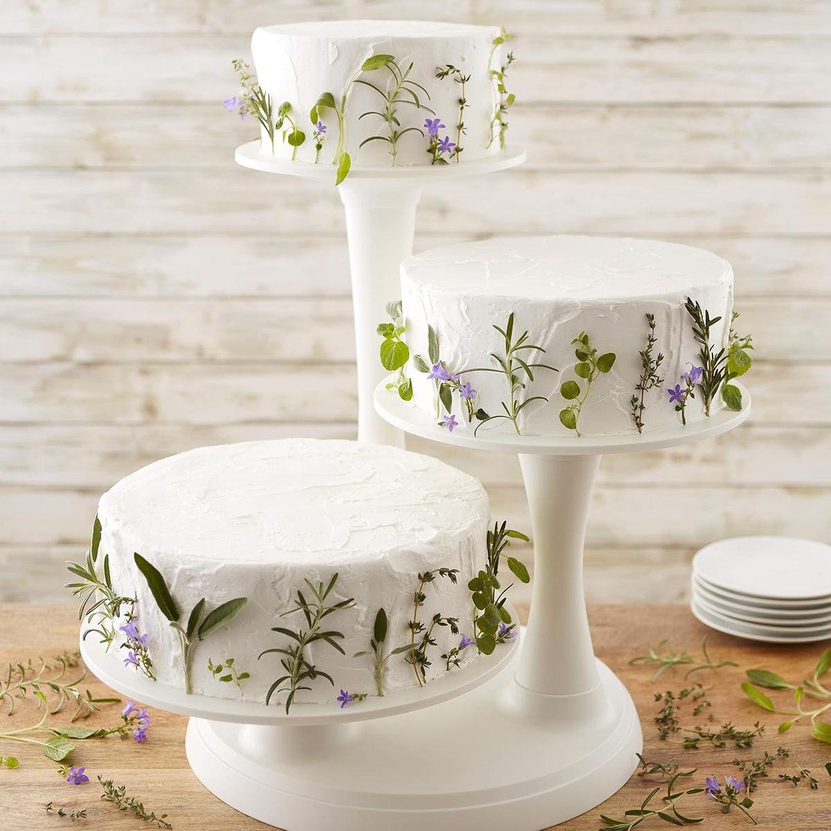 Wilton® 3-Tier Wedding Cake Stand – White Pillar Display, Holds 10", 12" & 14" Cakes (New)