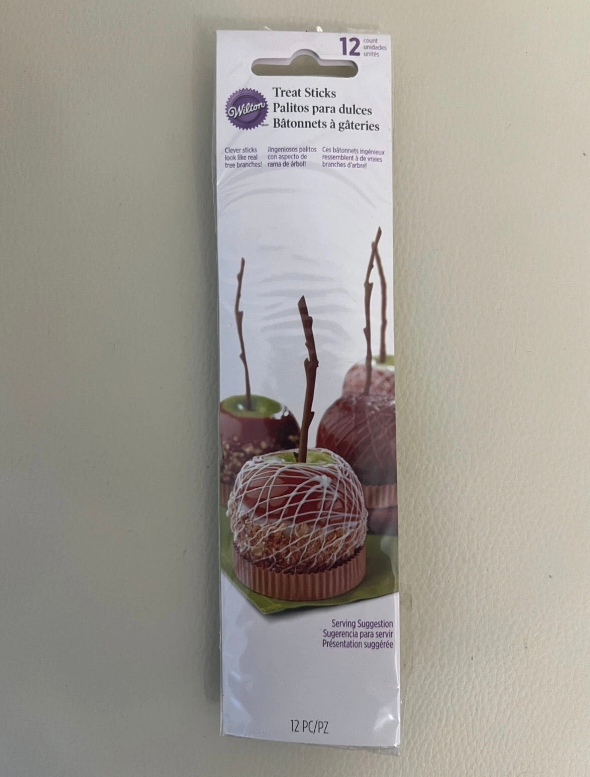 Nuevos palitos para dulces/manzanas acarameladas Wilton Tree Branch Cake Pop – Paquete de 12 – Suministros para fiestas de Halloween y Acción de Gracias – Difíciles de encontrar