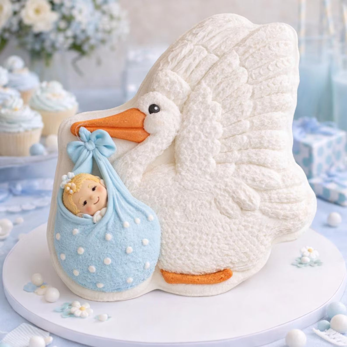 Molde para pastel de cigüeña Wilton "Good News", vintage de 1983 – Baby Shower