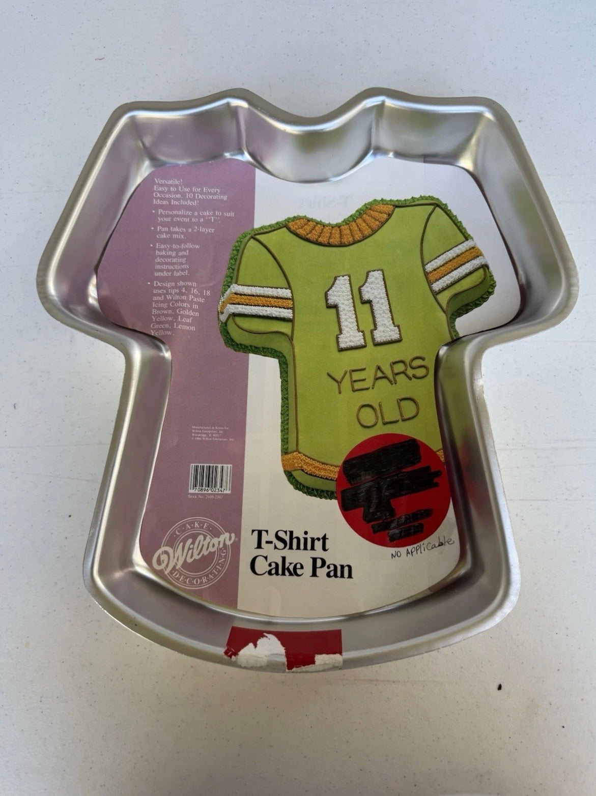 NOVA Forma de Bolo de Camiseta Vintage Wilton – Alumínio – 1999