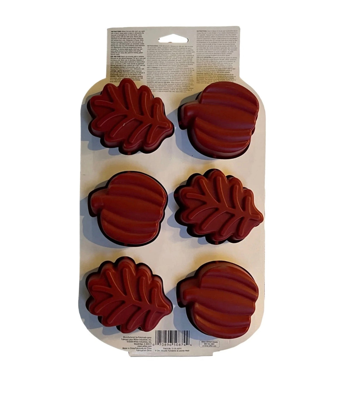 Wilton® 6-Cavity Pumpkins & Leaves Silicone Baking Mold (New)