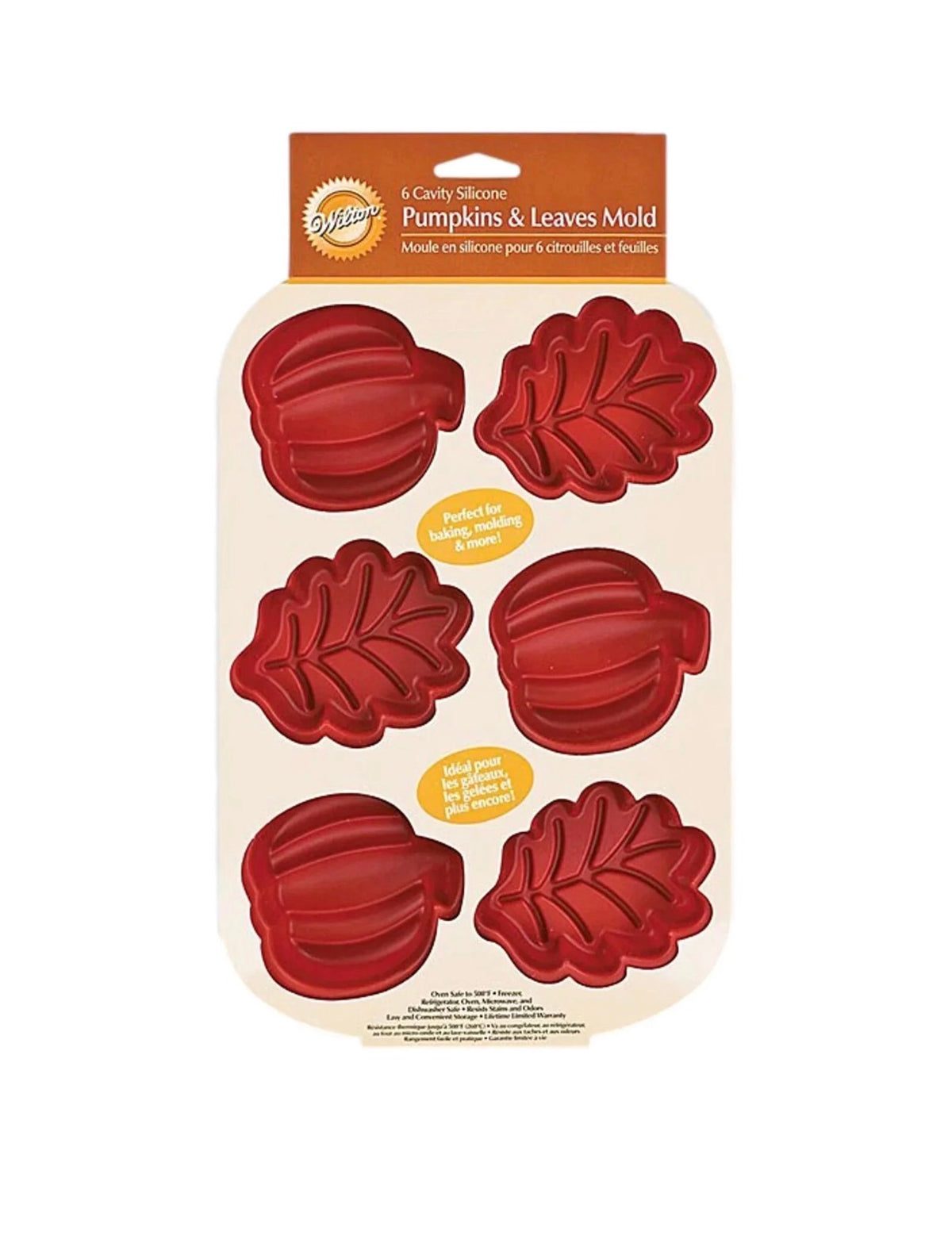 Wilton® 6-Cavity Pumpkins & Leaves Silicone Baking Mold (New)