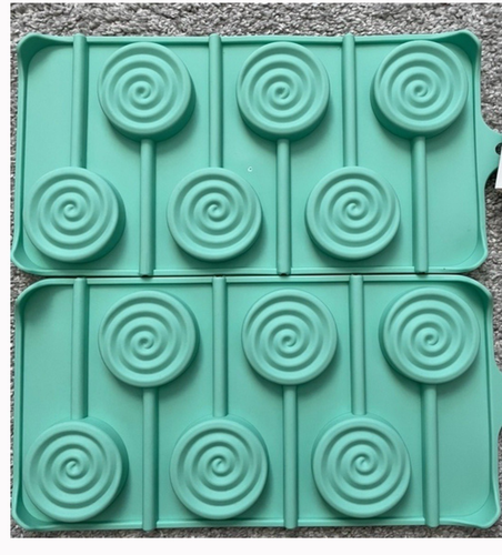 Silicone Lollipop Molds – 6-Cavity Round Shapes, Set of 2 (Chocolate & Candy)